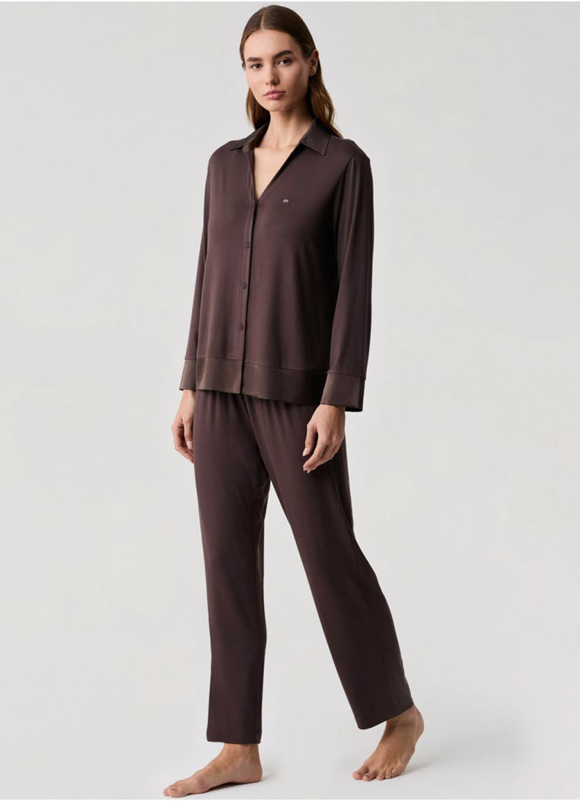 Комплект с Брюками (Коричневый) Penye Mood 9708-FW26 Penye Mood 9708-FW26 Brown — купить оптом из Турции