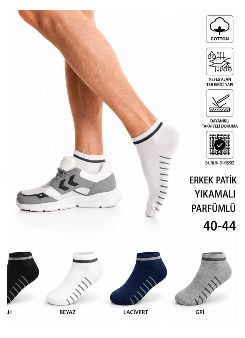 Men’s Cotton Perfumed Ankle Socks (Assorted Colors) (40–44) OX Socks OX ErCotKsa 470EH — Istanbul wholesale supplier