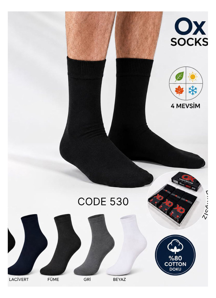 Men’s Cotton Seamless Perfumed Socks 40–44) OX OX ErCotKsa 530A — factory-direct from Turkey