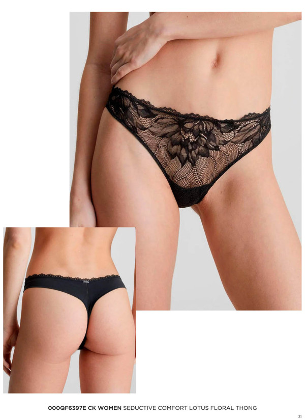 Стринги Lotus Floral Calvin Klein Calvin Klein 000QF6397E BLACK — оптом для магазинов и бутиков 2