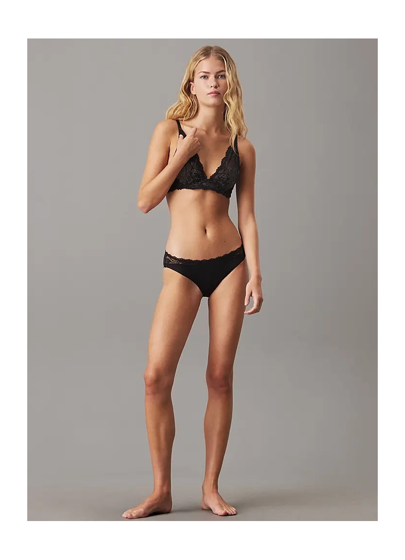 CK WOMEN SEDUCTIVE COMFORT LOTUS FLORAL BIKINI Calvin Klein 000QF6398E BLACK — wholesale for boutiques