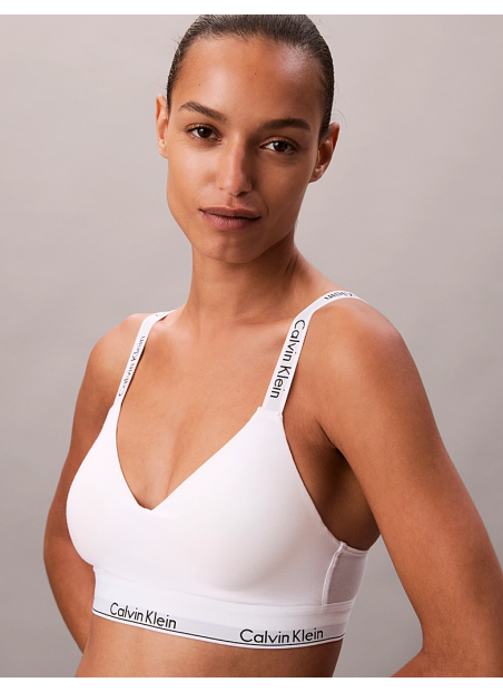 CK WOMEN ICON COTTON MODAL LGHTLY LINED BRALETTE Calvin Klein LV00QF8504 WHITE — Turkish textile wholesale