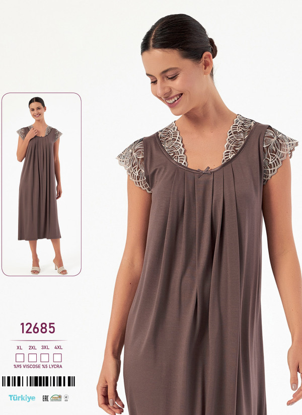 Caroline 12685 viscose nightdress (XL+2XL+3XL+4XL) — direct supply from Turkey