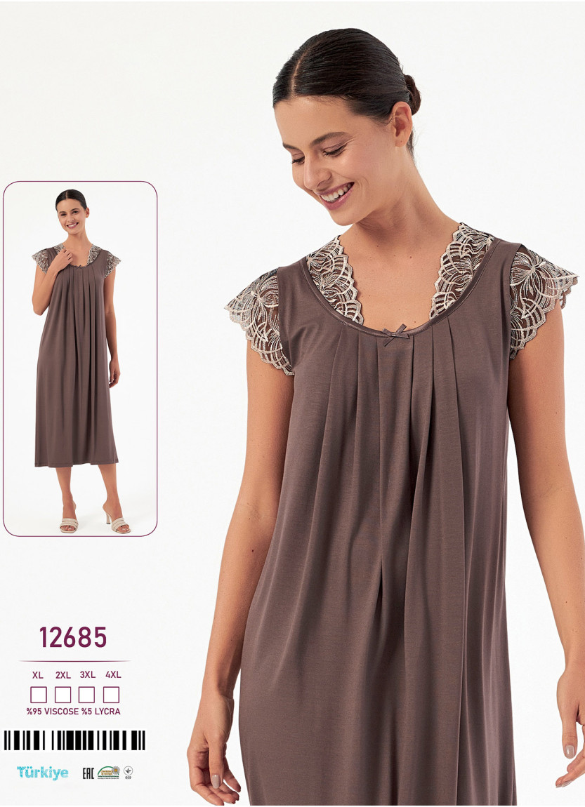 Caroline 12685 — ночная сорочка из вискозы (XL+2XL+3XL+4XL) — прямые поставки из Турции