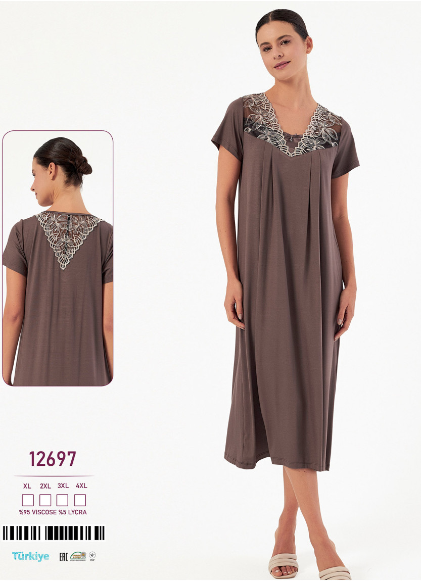 Caroline 12697 viscose nightdress (XL+2XL+3XL+4XL) — Turkish textile wholesale