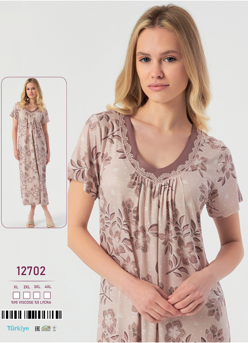 Caroline 12702 viscose nightdress (XL+2XL+3XL+4XL) — wholesale for stores and boutiques