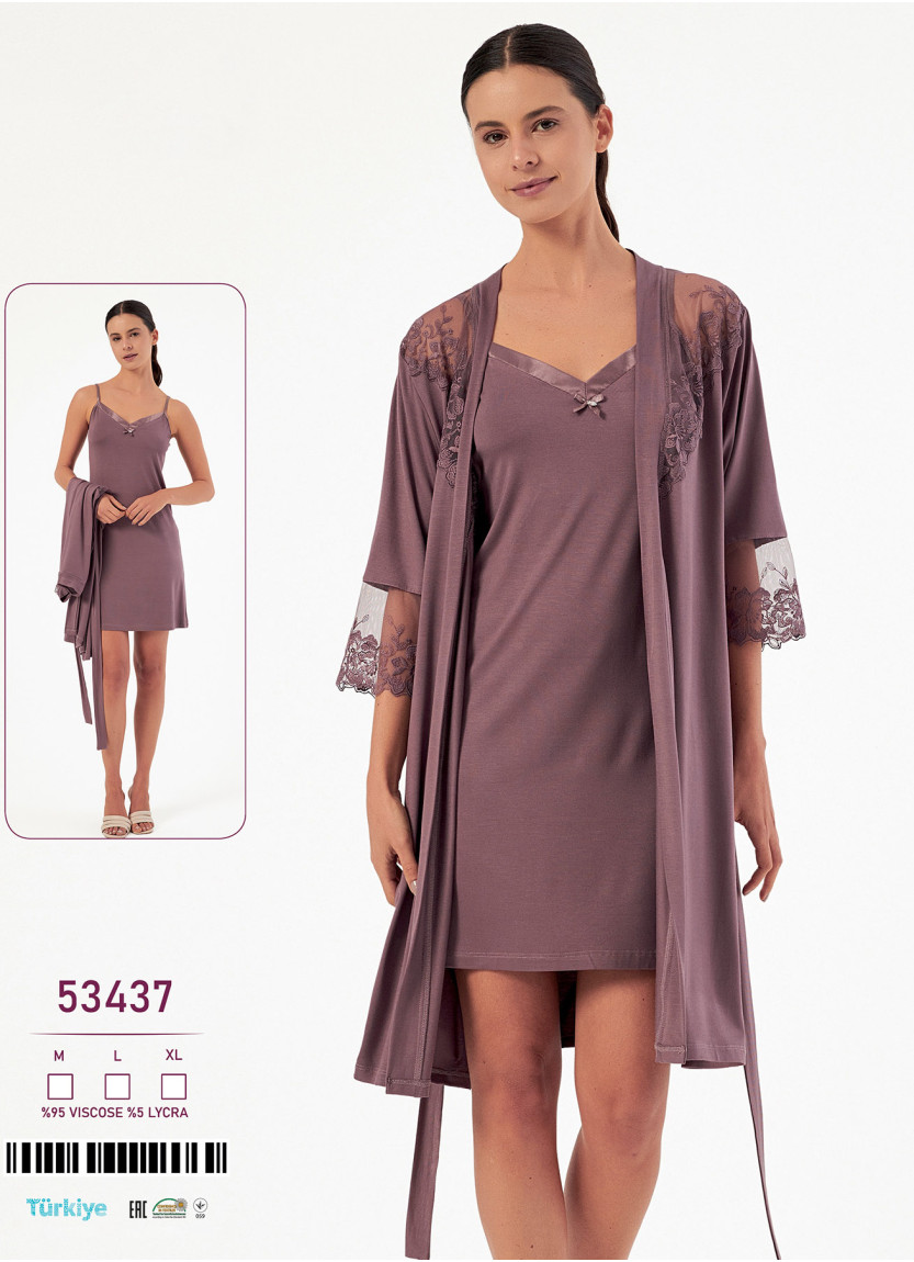 Caroline 53437 viscose nightdress (M+L+XL) — Turkish factory wholesale