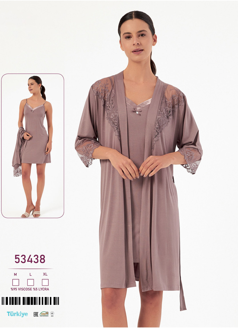 Caroline 53438 — ночная сорочка из вискозы (M+L+XL) — оптовая поставка со Стамбула