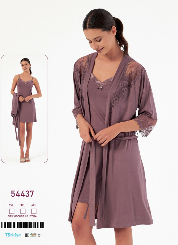 Caroline 54437 viscose nightdress (2XL+3XL+4XL) — Turkish textile wholesale