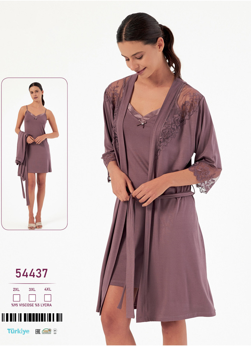 Caroline 54437 — ночная сорочка из вискозы (2XL+3XL+4XL) — турецкий текстиль оптом