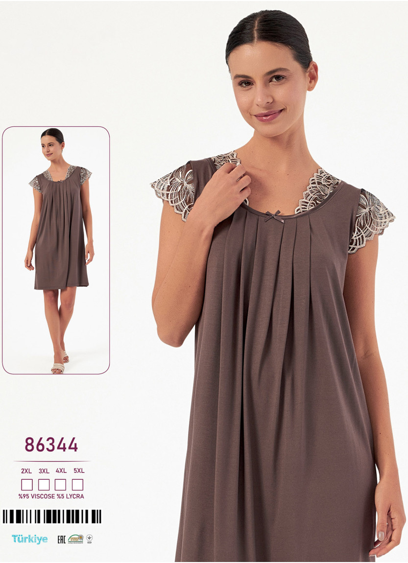 Caroline 86344 viscose nightdress (2XL+3XL+4XL+5XL) — Turkish textile wholesale