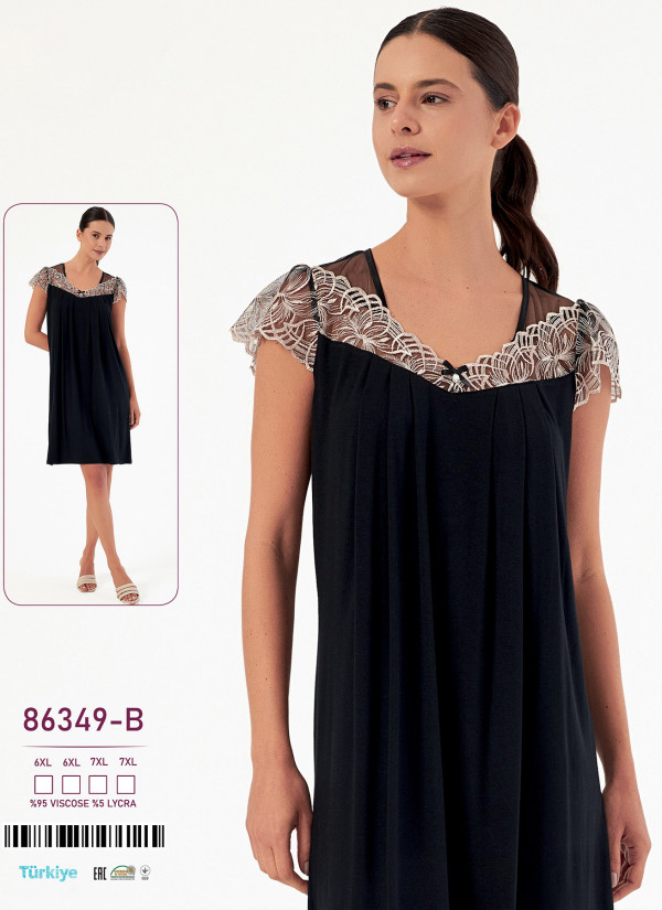 Caroline 86349-B — ночная сорочка из вискозы (6XL+6XL+7XL+7XL) — оптом для магазинов и бутиков