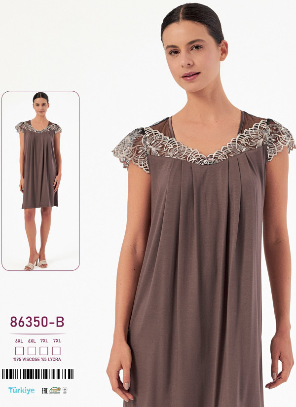 Caroline 86350-B viscose nightdress (6XL+6XL+7XL+7XL) — direct supply from Turkey