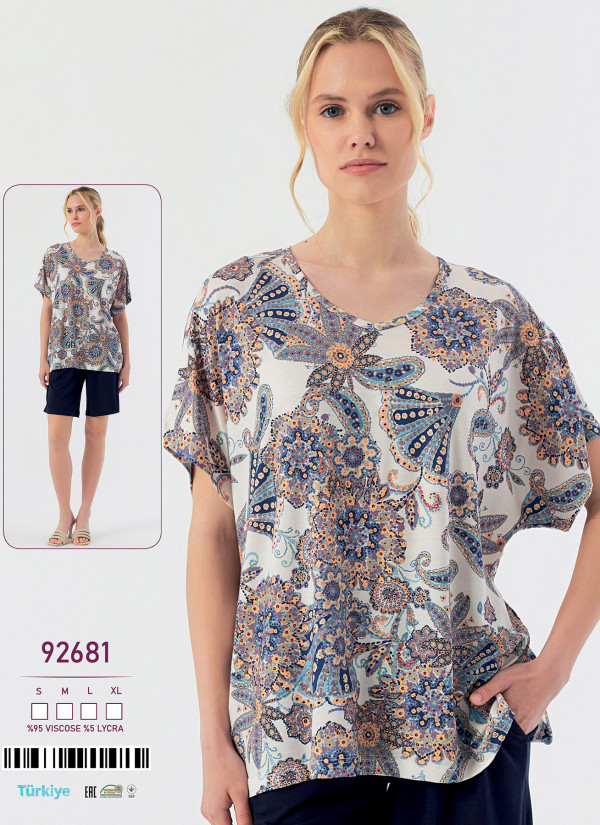 Женский Комплект с Шортами Вискоза (S+M+L+XL) Caroline 92681