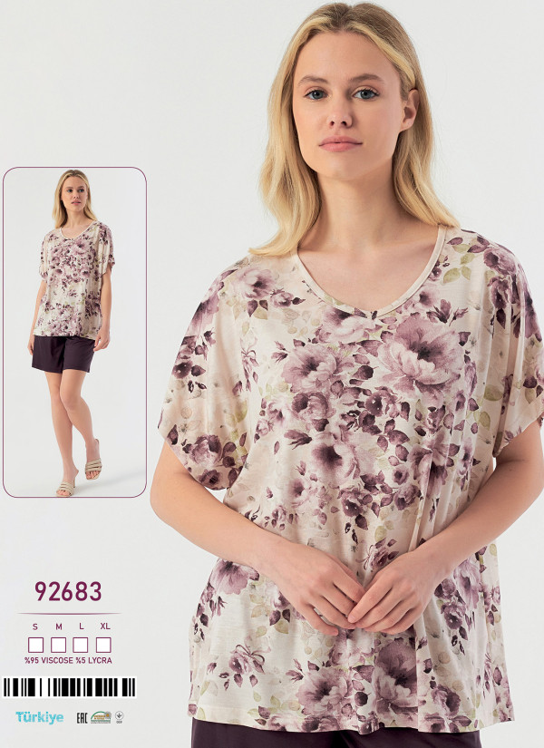 Женский Комплект с Шортами Вискоза (S+M+L+XL) Caroline 92683