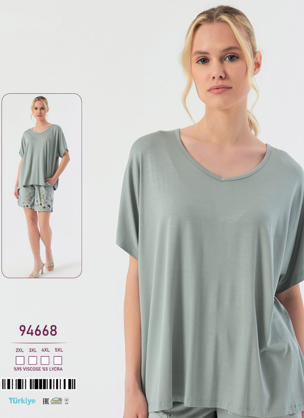Женский Комплект с Шортами Вискоза (2XL+3XL+4XL+5XL) Caroline 94668
