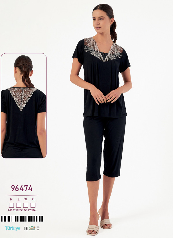 Caroline 96474 women's viscose capri homewear set (M+L+XL+XL) — wholesale for stores and boutiques