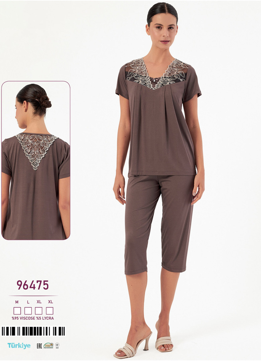 Caroline 96475 — женский вискозный комплект с капри (M+L+XL+XL) — прямые поставки из Турции