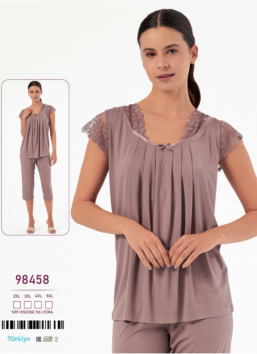 Caroline 98458 — женский вискозный комплект с капри (2XL+3XL+4XL+5XL) — оптом для магазинов и бутиков