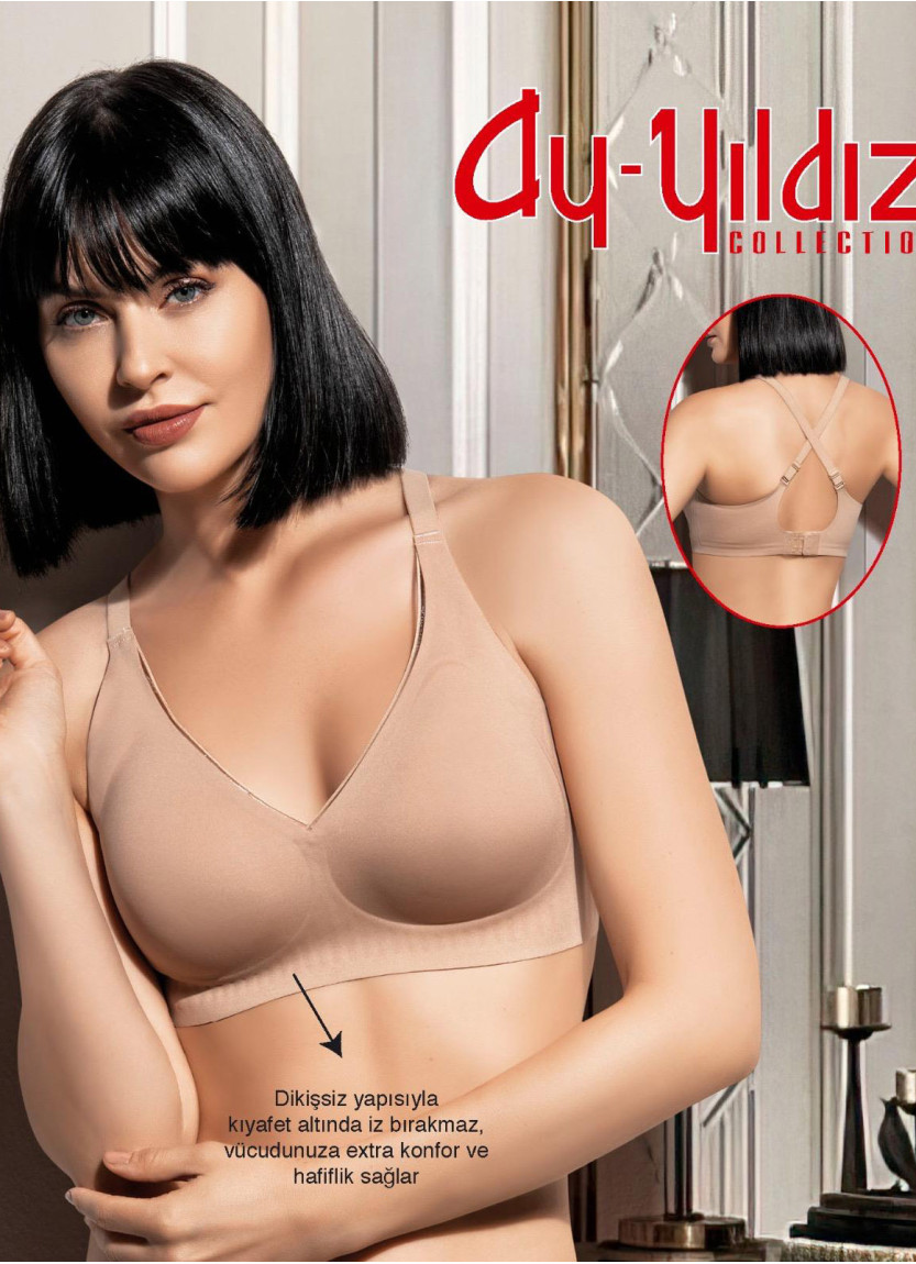 Women’s Seamless Wireless Invisible Minimizer Bra Larissa Latte Ay-Yıldız