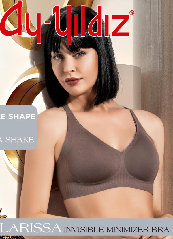 Women’s Seamless Wireless Invisible Minimizer Bra Larissa Latte Ay-Yıldız