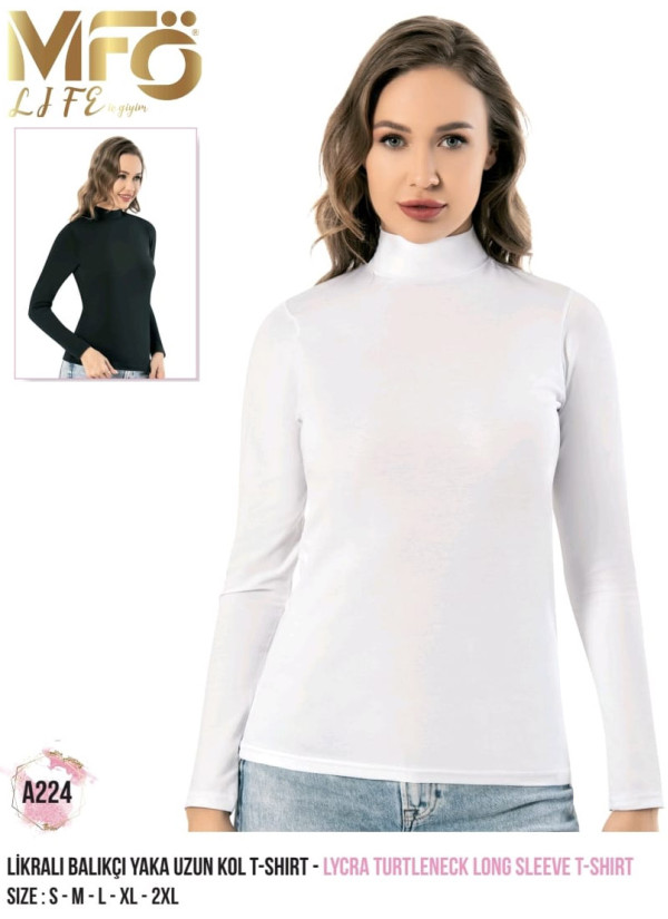 Women’s Cotton Lycra Long Sleeve Turtleneck MFO Life A224