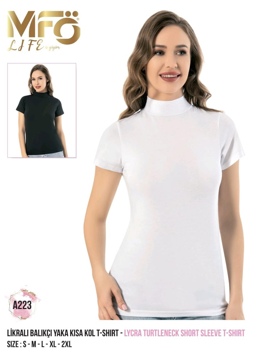 Women’s Cotton Lycra Short Sleeve Turtleneck MFO Life A223