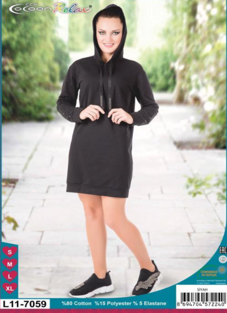 CCNL11-7059 BLACK Tunic (S+M+L+XL)