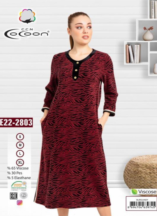 CCNE22-2803 BURGUNDY Dress (S+M+L+XL)