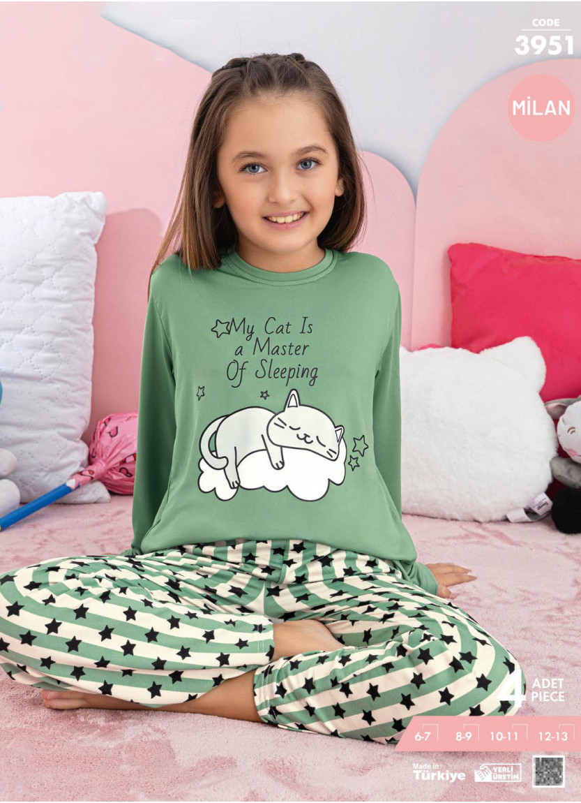 Girls' Long-Sleeve Pajama Set (6/7+8/9+10/11+12/13) Milan