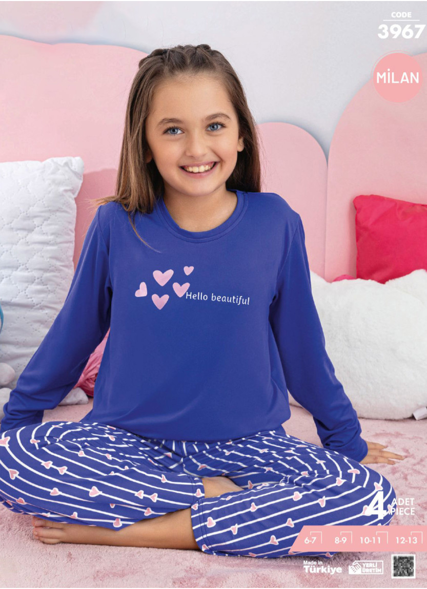 Girls' Long-Sleeve Pajama Set (6/7+8/9+10/11+12/13) Milan