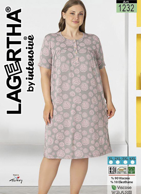 LAGERTHA 1232 viscose short-sleeve nightdress