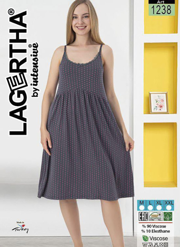 LAGERTHA 1238 viscose strappy nightdress