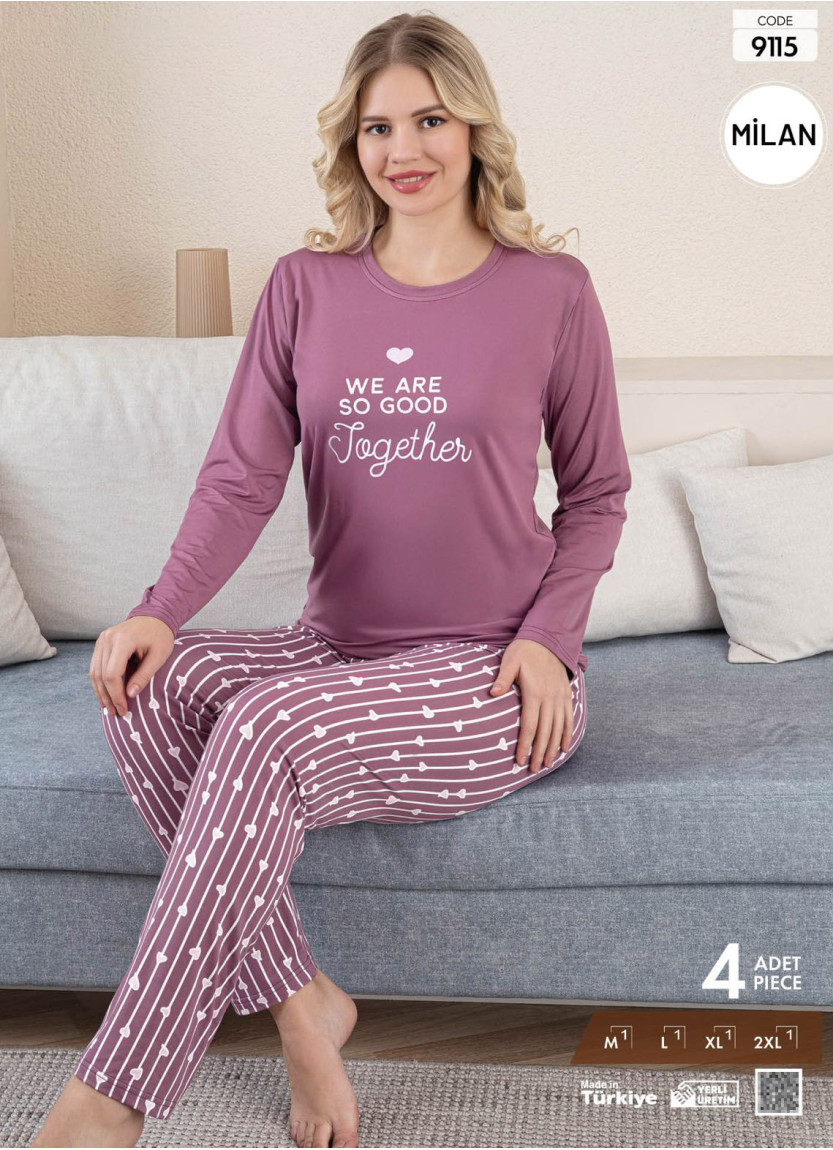 Pijamo 9115 Long-Sleeve Milan Fabric Pants Set (M+L+XL+2XL)