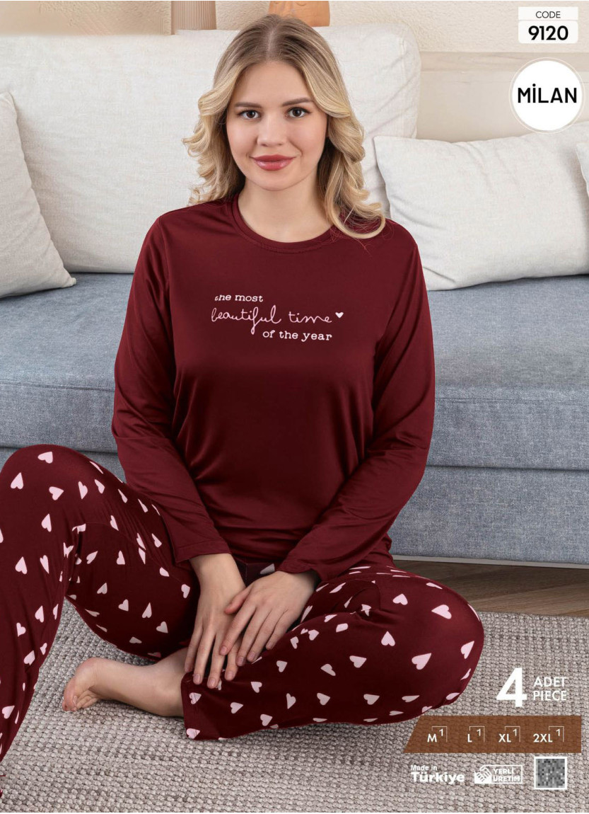 Pijamo 9120 Long-Sleeve Milan Fabric Pants Set (M+L+XL+2XL)