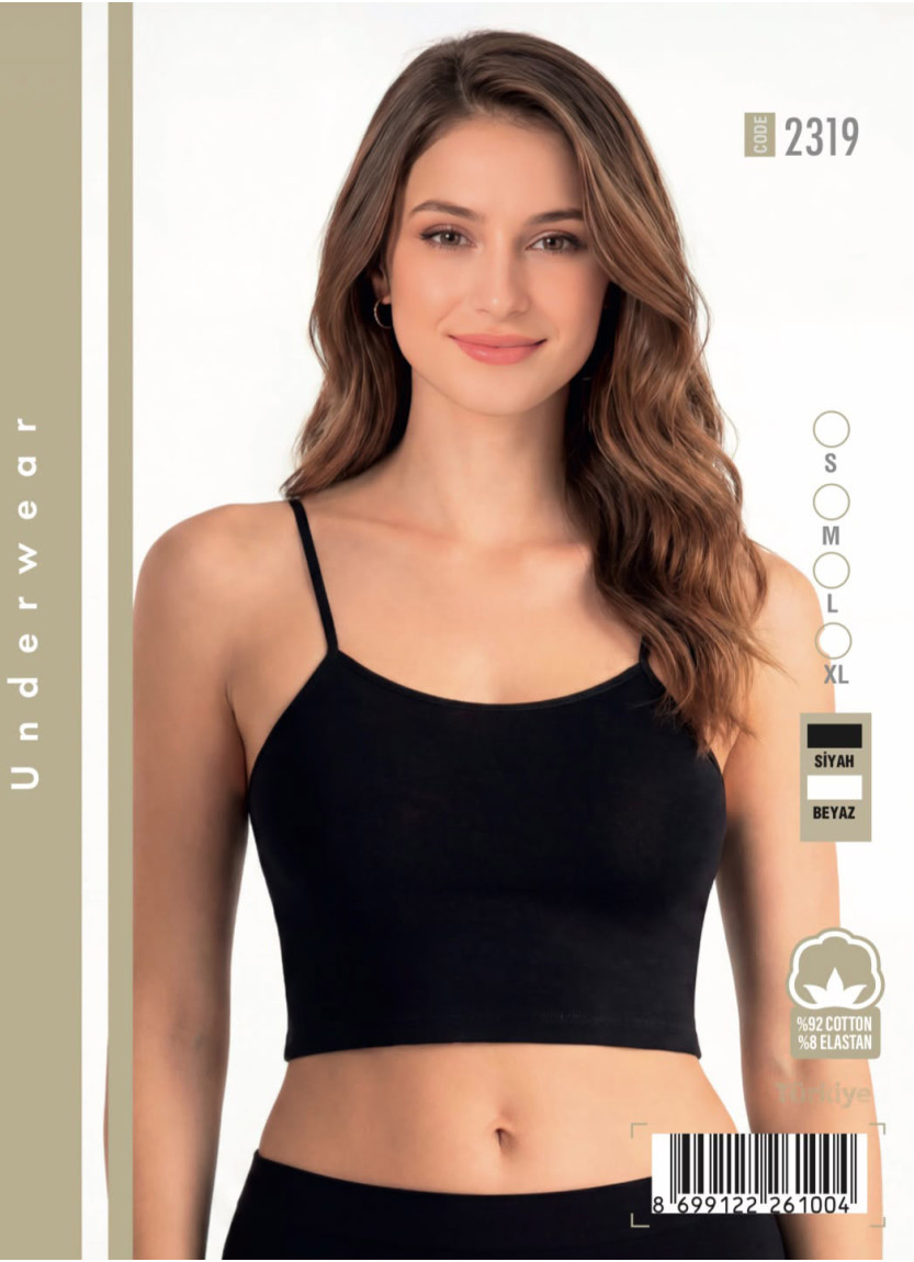 Women's Cotton Crop Top with Thin Straps Domwear 2319