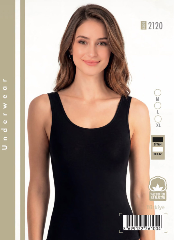 Women's Cotton Tank Top with Wide Straps Domwear 2120