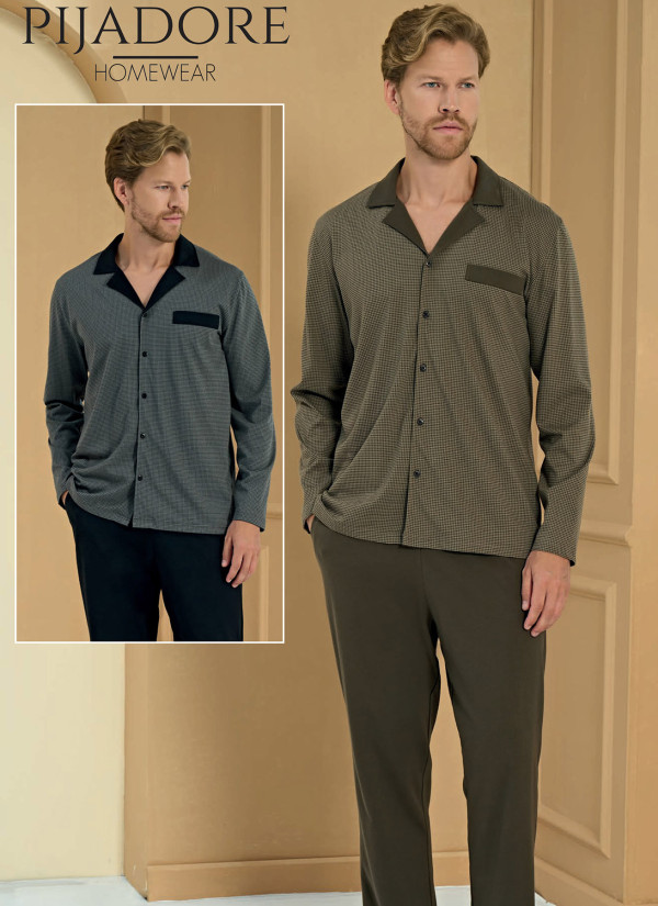 PiJADORE 2272 Men's Button-Front Cotton Pajamas (M+L+XL+XXL)