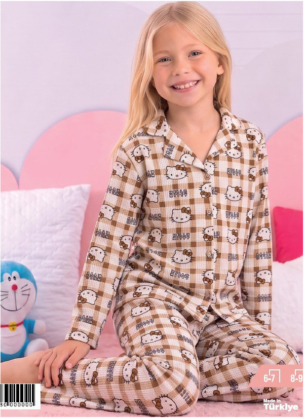 Pijamo 180 Girls Long-Sleeve Crinkled Fabric Pajama Set (6/7+8/9+10/11+12/13)