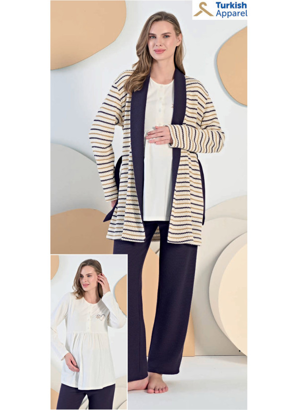 Feyza 5405 Maternity Set with Trousers Mor
