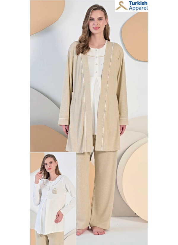 Feyza 5410 Maternity Set with Trousers Sarı