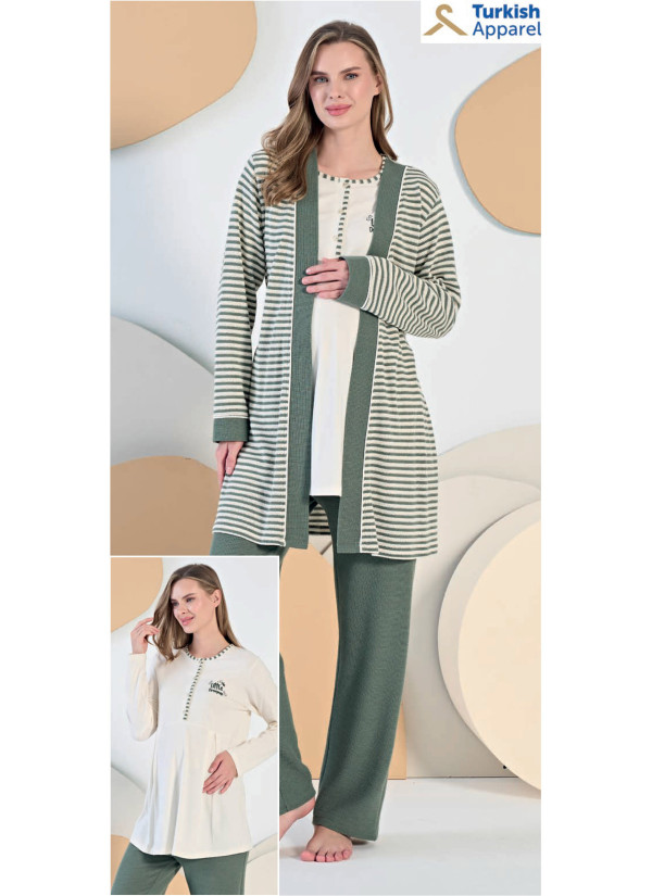 Feyza 5411 Maternity Set with Trousers Yeşil