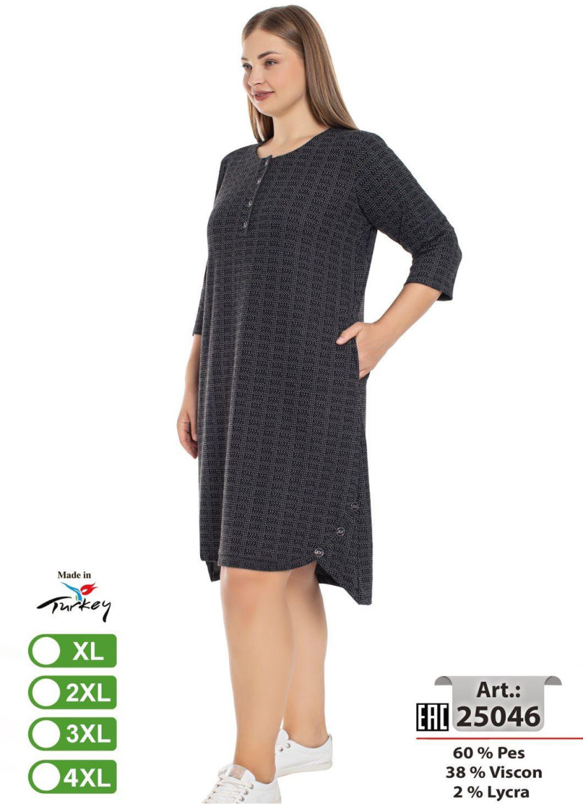 Women’s Plus Size Dress with 3/4 Sleeves (XL+2XL+3XL+4XL) Intensive 25046