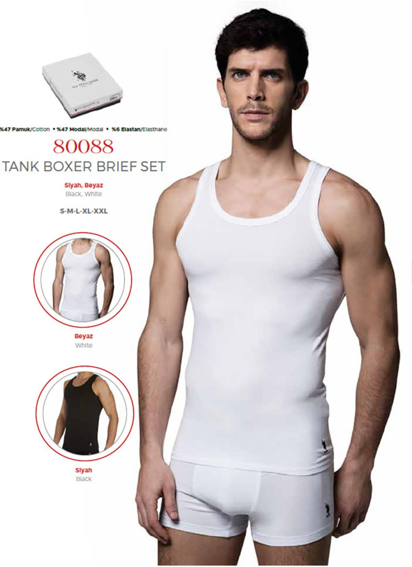 Men's Modal and Cotton Tank Top and Boxer Brief Set U.S. Polo Assn. 80088
