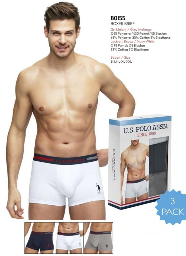 Men's Modal 3-Pack Boxer Briefs U.S. Polo Assn. 80155 2