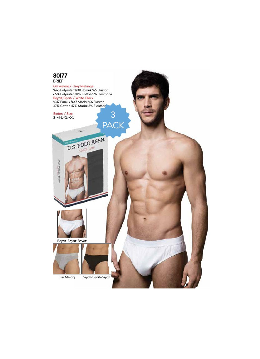 Men's Modal 3-Pack Briefs U.S. Polo Assn. 80177