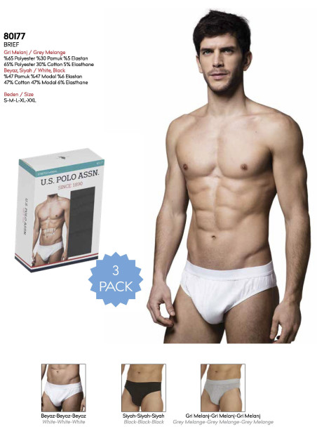 Men's Modal 3-Pack Briefs U.S. Polo Assn. 80177