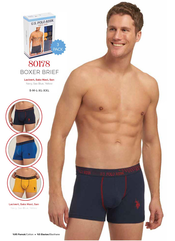 Men's 3-Pack Boxer Briefs U.S. Polo Assn. 80178