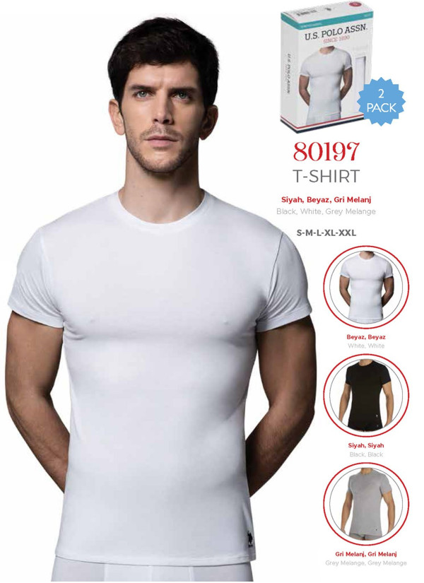 Men's Modal Short-Sleeve Crew-Neck Tank Tops, 2 Pcs U.S. Polo Assn. 80197