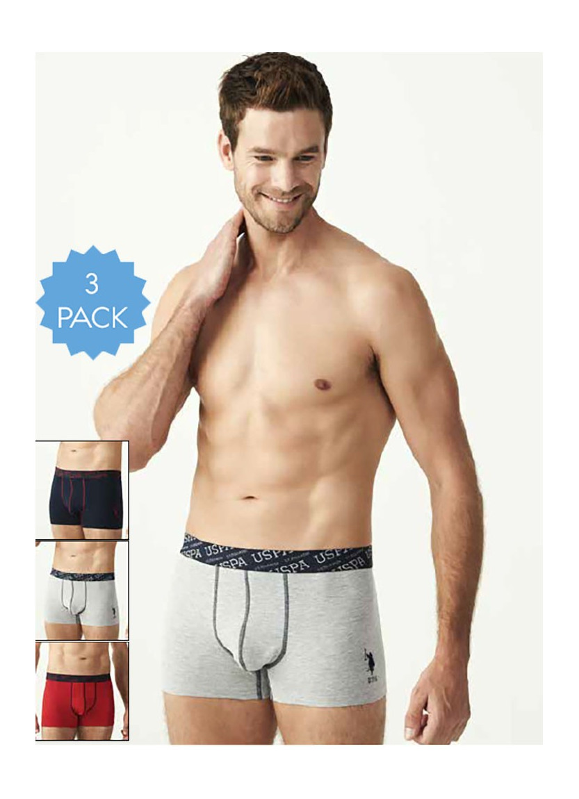 Men's Cotton Boxer Briefs, 3 Pcs U.S. Polo Assn. 80336
